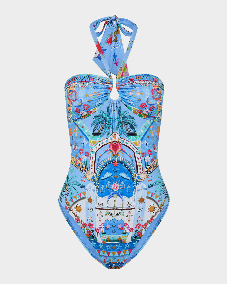 A Painted Village Bandeau One-Piece Swimsuit